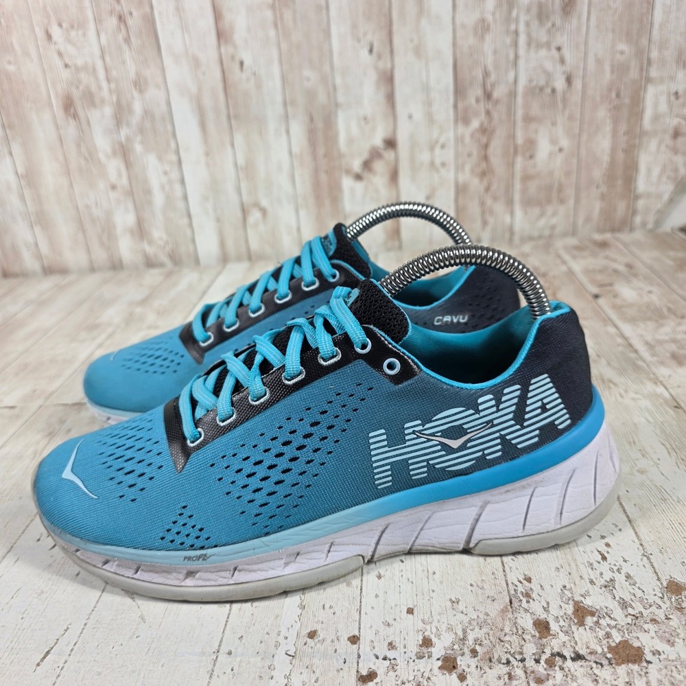 Hoka One One Cavu Womens Running Shoes Blue Black Size 7 WCAVU Low Top Sneakers - Picture 4 of 8